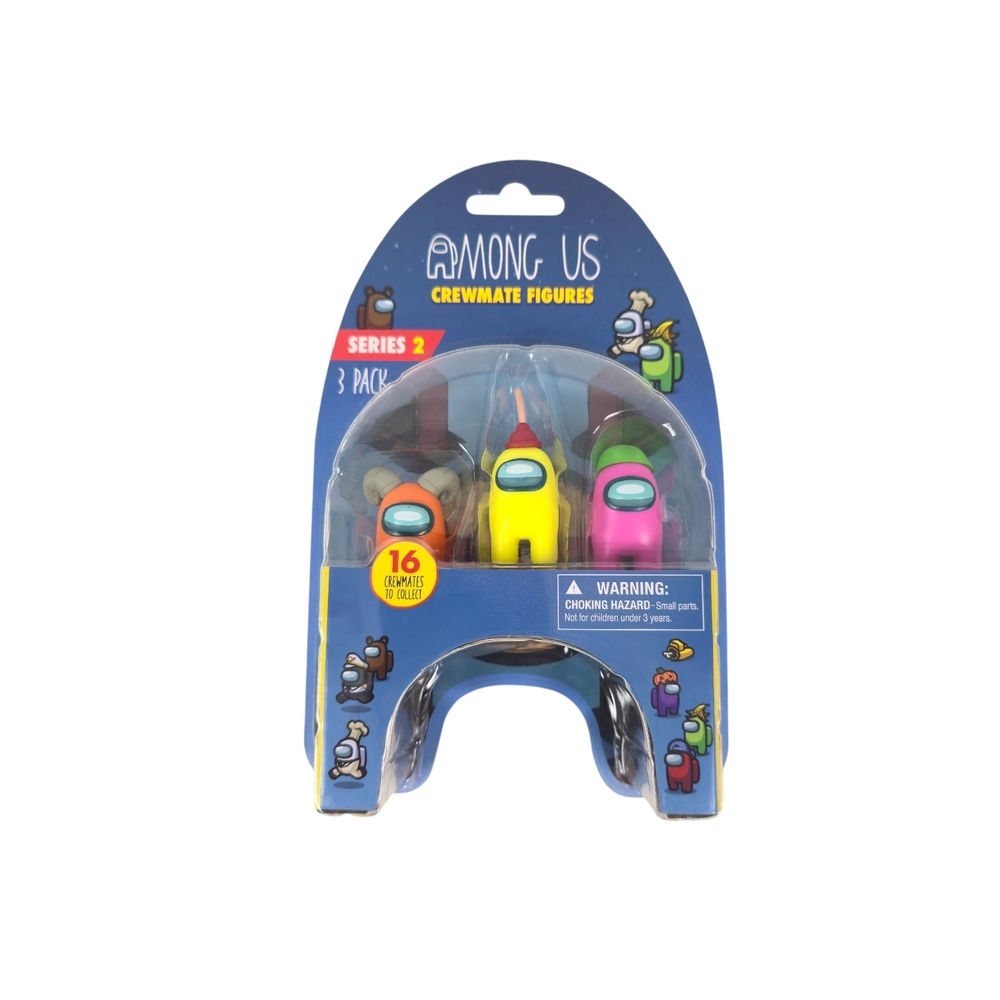 PMI, Among Us Crewmate Figures, 3-Pack Series 2 – Collectible Figures, Toy